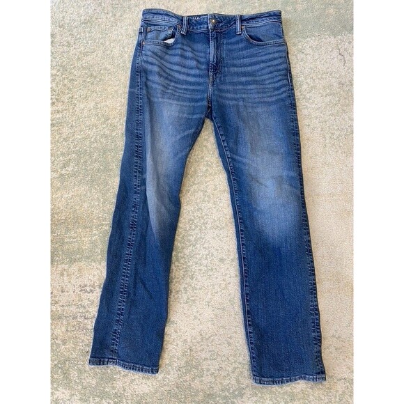 American Eagle Jeans Mens 33x32 Blue Slim Straight Next Level Flex Stretch Denim - Picture 1 of 7